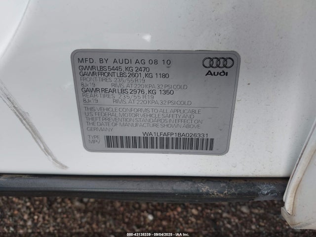 2011 AUDI Q5 WA1LFAFP1BA026331 Photo 8