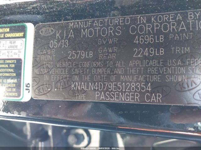 KIA v6 gdi lambda ii 2014 KNALN4D79E5128354 Image 9