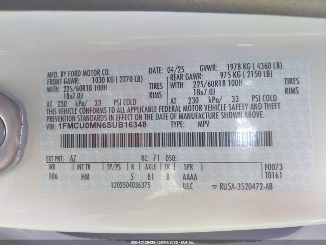 Ford dragon gtdi 2025 1FMCU0MN6SUB16348 Image 9