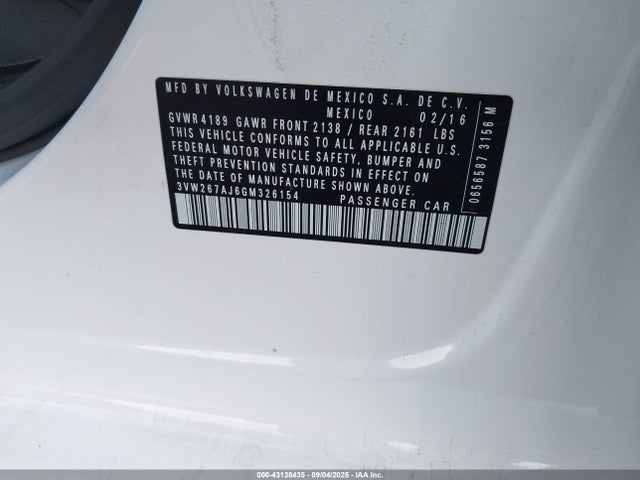 3VW267AJ6GM326154 Volkswagen 1.4t