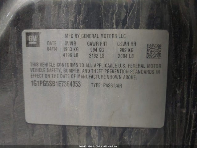 Chevrolet CRUZE LTZ 2014 1G1PG5SB1E7364053 Image 9