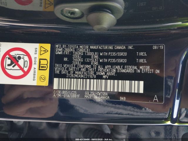 2019 LEXUS RX 2T2BZMCA9KC211678 Photo 8