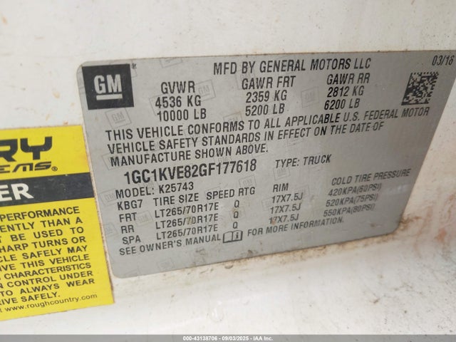 Chevrolet lml - pti, duramax 2016 1GC1KVE82GF177618 Image 9