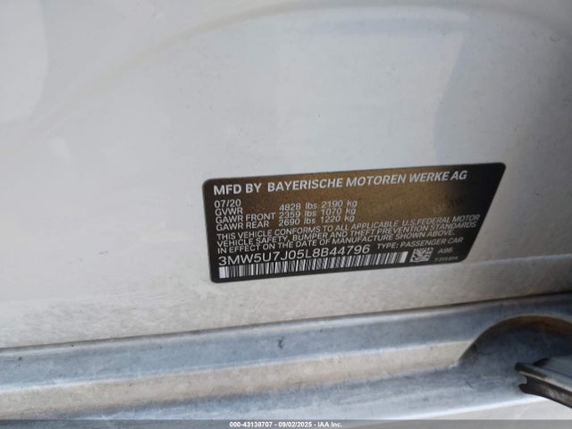 BMW M340I 2020 3MW5U7J05L8B44796 Image 9