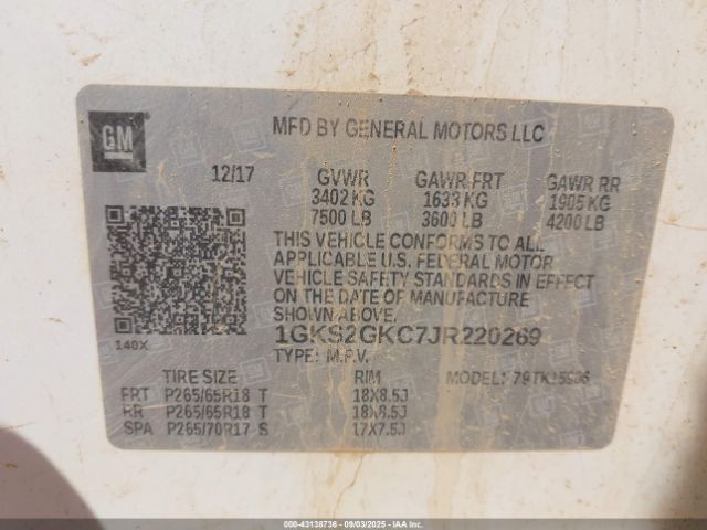 2018 GMC YUKON XL 1GKS2GKC7JR220269 Photo 8