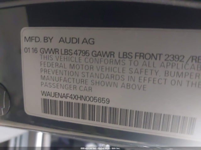 2017 AUDI A4 WAUENAF4XHN005659 Photo 8