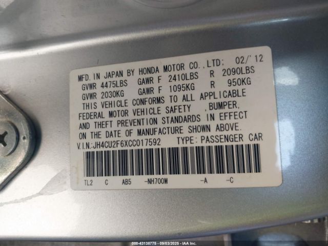 2012 ACURA TSX JH4CU2F6XCC017592 Photo 8