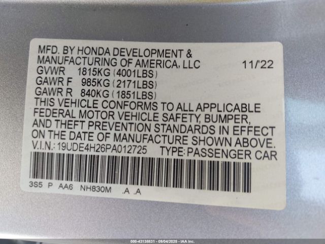 2023 ACURA INTEGRA 19UDE4H26PA012725 Photo 8