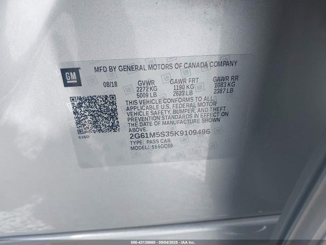 2019 CADILLAC XTS 2G61M5S35K9109496 Photo 8