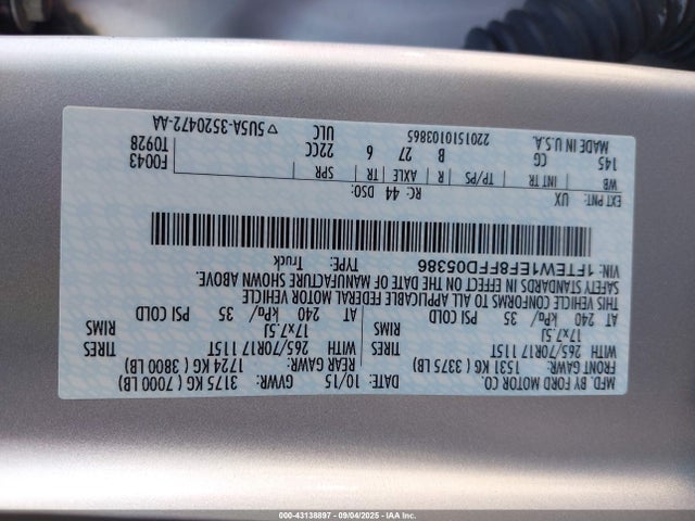 Ford F-150 2015 1FTEW1EF8FFD05386 Image 9