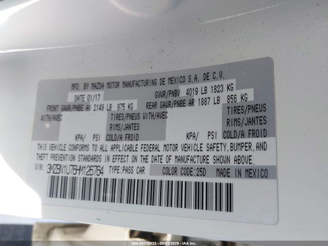 3MZBN1U76HM126764 Mazda pe