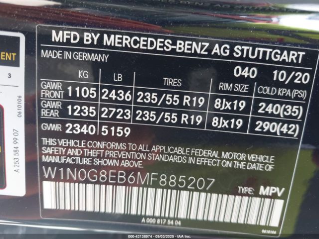 2021 MERCEDES-BENZ GLC 300 W1N0G8EB6MF885207 Photo 8