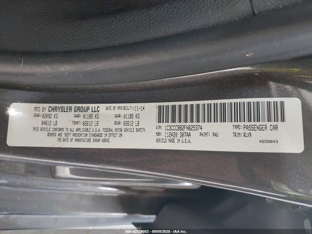 Chrysler 2015 2015 1C3CCCBB2FN625374 Image 9