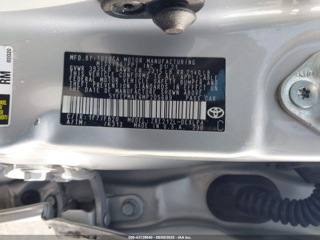 2021 TOYOTA COROLLA 5YFEPMAE6MP205689 Photo 8