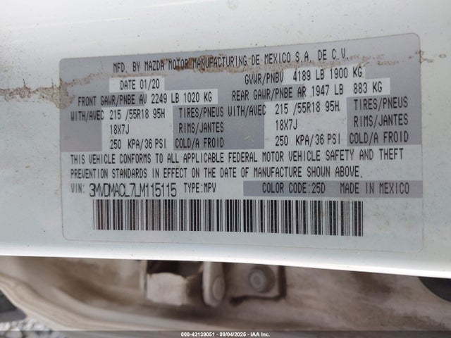 Mazda py 2020 3MVDMACL7LM115115 Image 9