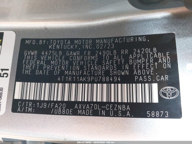 4T1R11AK9PU788494 Toyota a25a-fks
