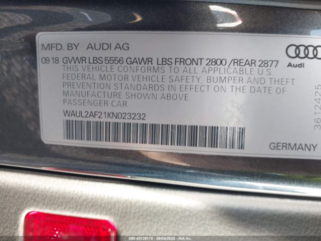 2019 AUDI A6 WAUL2AF21KN023232 Photo 8