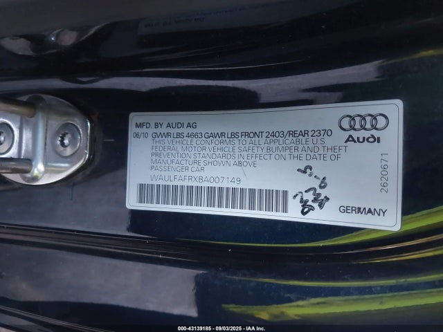 2011 AUDI A5 WAULFAFRXBA007149 Photo 8