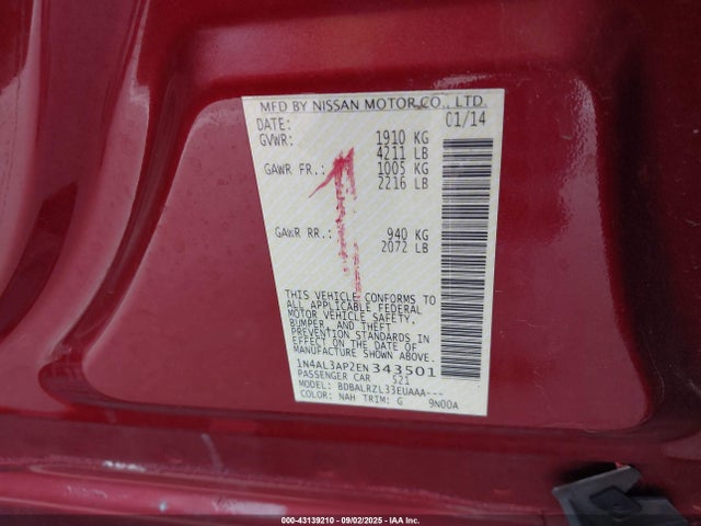 1N4AL3AP2EN343501 Nissan Altima