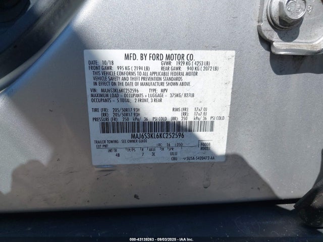 Ford Ecosport 2019 MAJ6S3KL6KC252596 Image 9