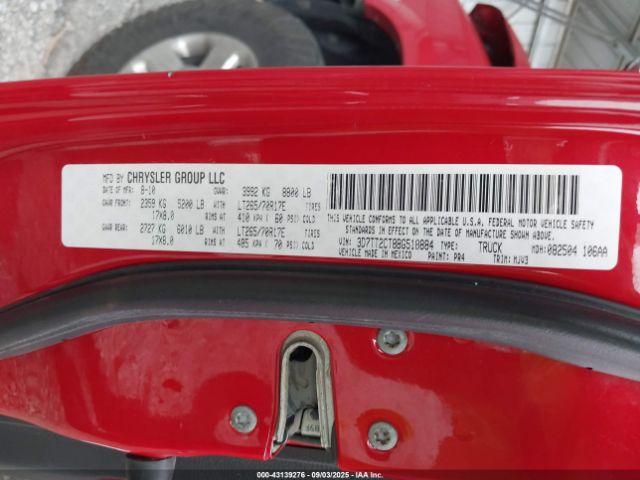 2011 RAM RAM 2500 3D7TT2CT8BG518884 Photo 8