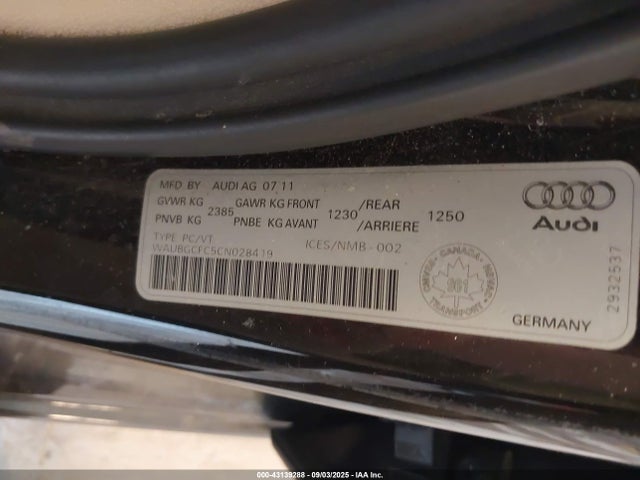 2012 AUDI A6 WAUBGCFC5CN028419 Photo 8