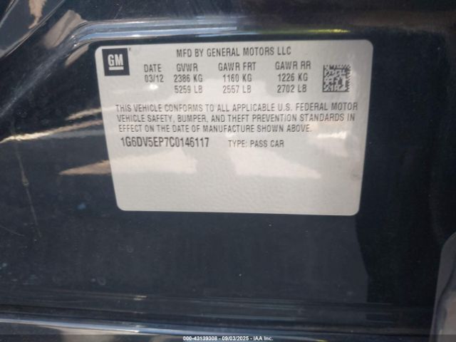 2012 CADILLAC CTS-V 1G6DV5EP7C0146117 Photo 8