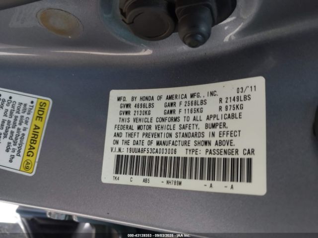2012 ACURA TL 19UUA8F53CA003006 Photo 8