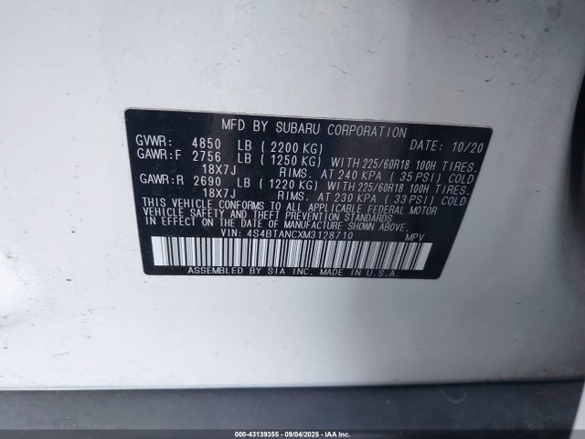 4S4BTANCXM3128710 Subaru 2021