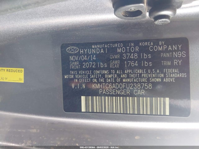 Hyundai dohc gdi gamma 2015 KMHTC6AD0FU238758 Image 9