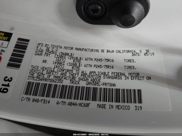 3TMCZ5AN9KM262352 Toyota 2gr-fks