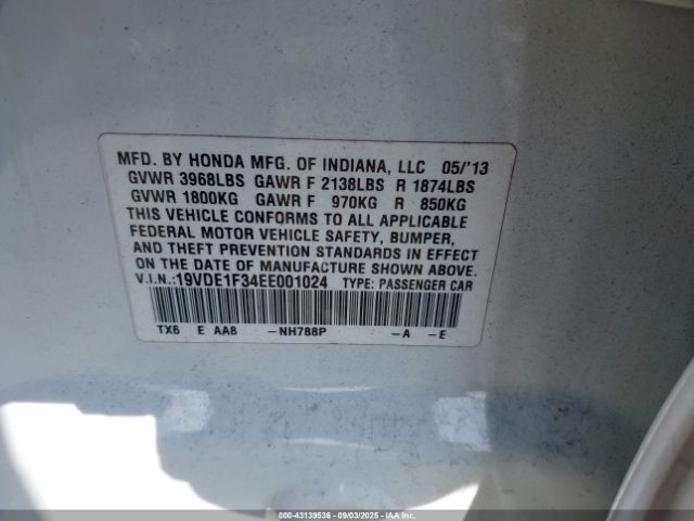 2014 ACURA ILX 19VDE1F34EE001024 Photo 8