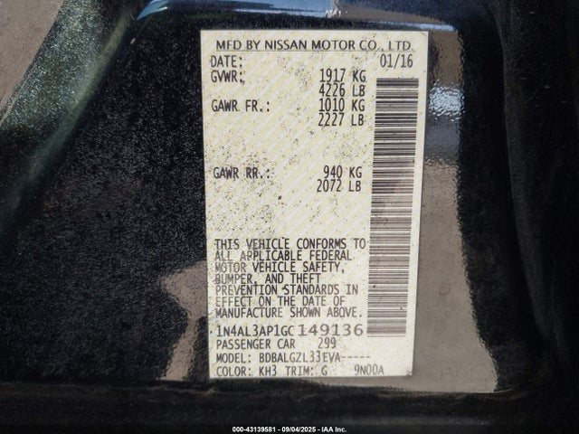 Nissan 2016 2016 1N4AL3AP1GC149136 Image 9