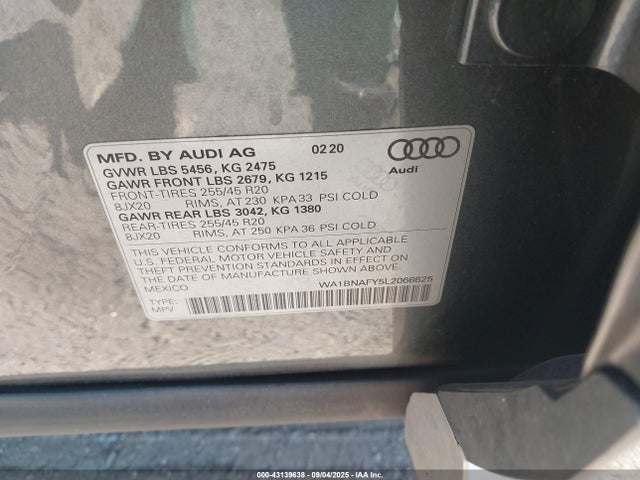 WA1BNAFY5L2066625 Audi Q5