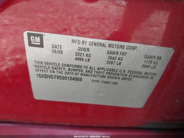 2009 CADILLAC CTS 1G6DV57V590104968 Photo 8