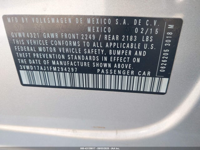 3VWD17AJ1FM294297 Volkswagen 1.8t