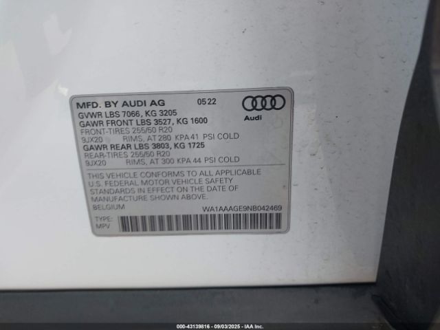 2022 AUDI E-TRON WA1AAAGE9NB042469 Photo 8