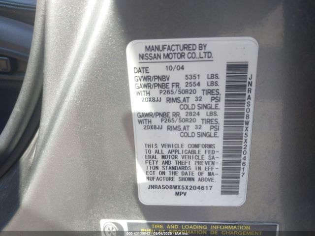 2005 INFINITI FX35 JNRAS08WX5X204617 Photo 8