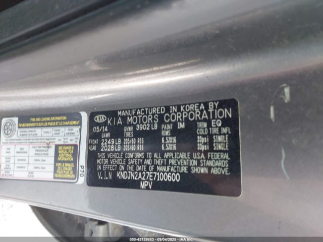 2014 KIA SOUL KNDJN2A27E7100600 Photo 8