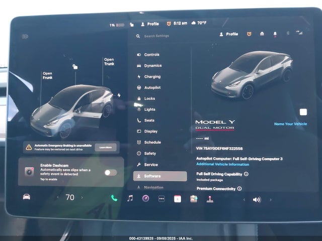 2022 TESLA MODEL Y 7SAYGDEF6NF322558 Photo 6