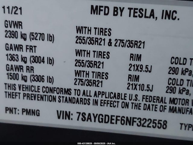 2022 TESLA MODEL Y 7SAYGDEF6NF322558 Photo 8