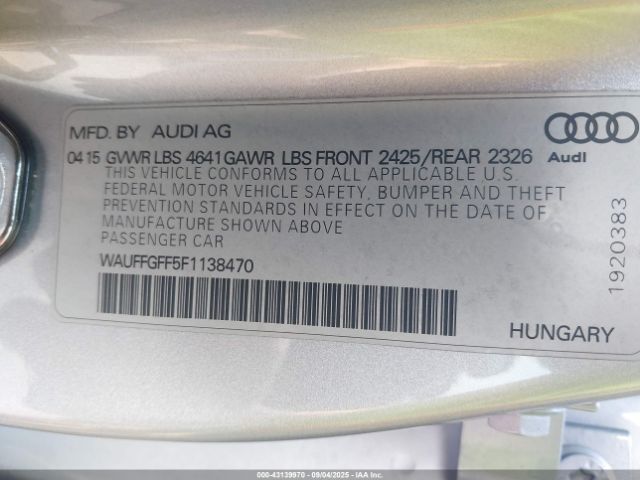 2015 AUDI S3 WAUFFGFF5F1138470 Photo 8