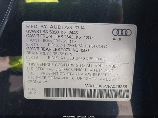 2015 AUDI Q5 WA1LFAFP7FA026288 Photo 8