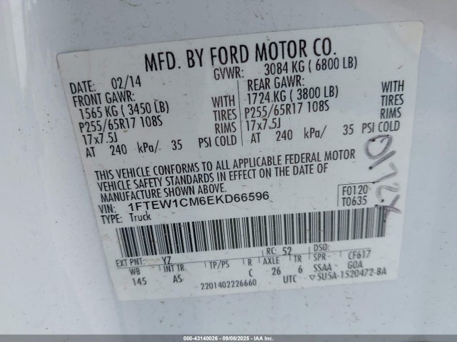 Ford F-150 2014 1FTEW1CM6EKD66596 Image 9