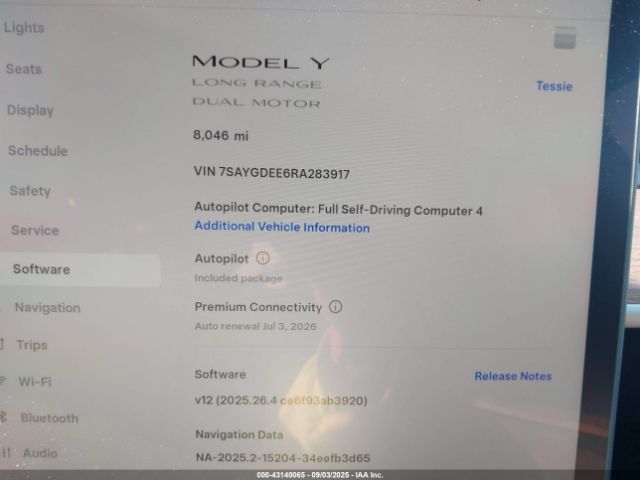 2024 TESLA MODEL Y 7SAYGDEE6RA283917 Photo 6