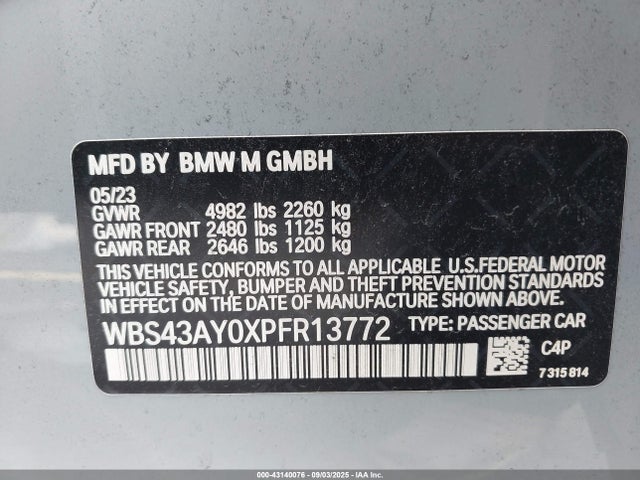 BMW M3 2023 WBS43AY0XPFR13772 Image 9