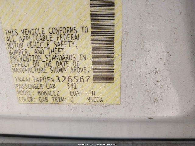 1N4AL3AP0FN326567 Nissan 2015
