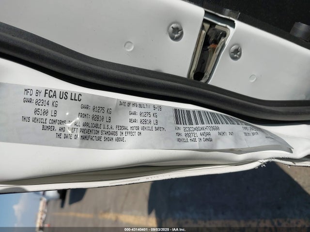 2C3CDXBGXKH729680 Dodge 2019