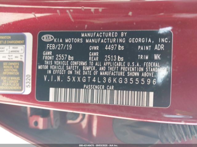 2019 KIA OPTIMA 5XXGT4L36KG355596 Photo 8