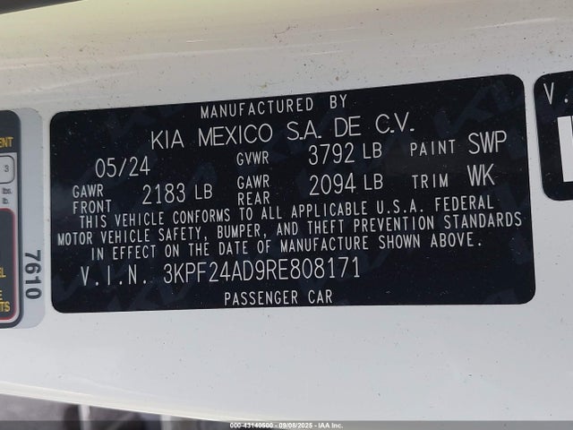 3KPF24AD9RE808171 KIA mpi nu